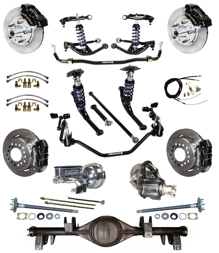 COILOVER SYSTEM,CURRIE REAR END,WILWOOD 11" BRAKES,BLACK,67-70 IMPALA,B-BODY