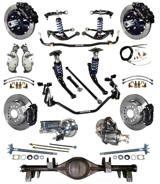 COILOVER SYSTEM,CURRIE REAR END,WILWOOD 13/12" BRAKES,BLACK,65-66 IMPALA,B-BODY