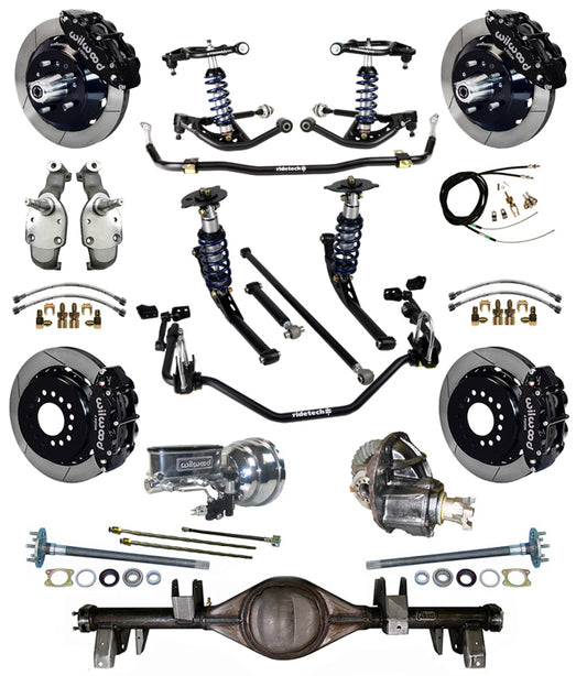 COILOVER SYSTEM,CURRIE REAR END,WILWOOD 13" BRAKES,BLACK,65-66 IMPALA,B-BODY