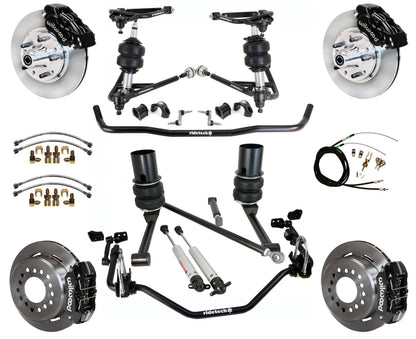 AIR RIDE SYSTEM,WILWOOD 11" BRAKES,BLACK,67-70 IMPALA,B-BODY