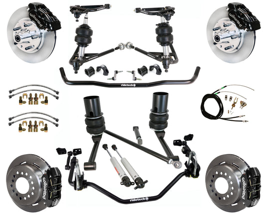 AIR RIDE SYSTEM,WILWOOD 11" BRAKES,BLACK,65-66 IMPALA,B-BODY