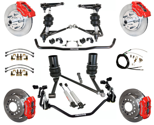 AIR RIDE SYSTEM,WILWOOD 11" BRAKES,RED,65-66 IMPALA,B-BODY