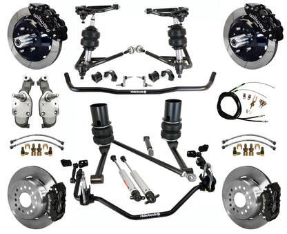 AIR RIDE SYSTEM,WILWOOD 13/12" BRAKES,BLACK,67-70 IMPALA,B-BODY