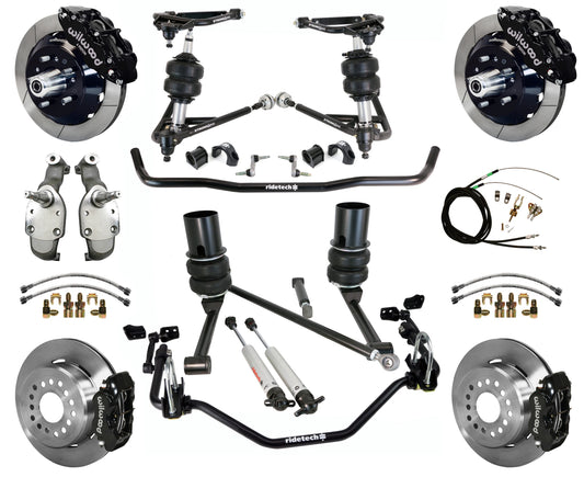 AIR RIDE SYSTEM,WILWOOD 13/12" BRAKES,BLACK,65-66 IMPALA,B-BODY