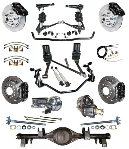 AIR RIDE SYSTEM,CURRIE REAR END,WILWOOD 11" BRAKES,BLACK,67-70 IMPALA,B-BODY