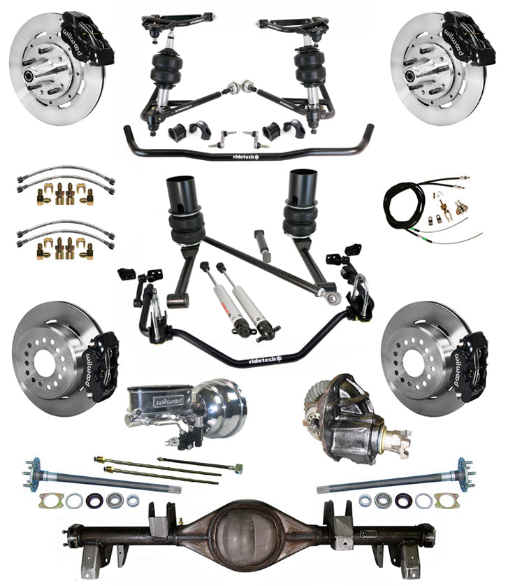 AIR RIDE SYSTEM,CURRIE REAR END,WILWOOD 12" BRAKES,BLACK,67-70 IMPALA,B-BODY