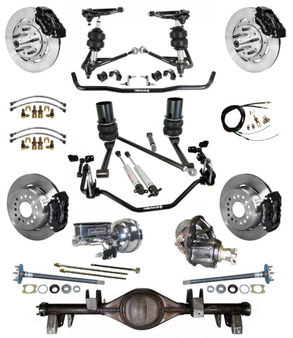 AIR RIDE SYSTEM,CURRIE REAR END,WILWOOD 12" BRAKES,BLACK,67-70 IMPALA,B-BODY
