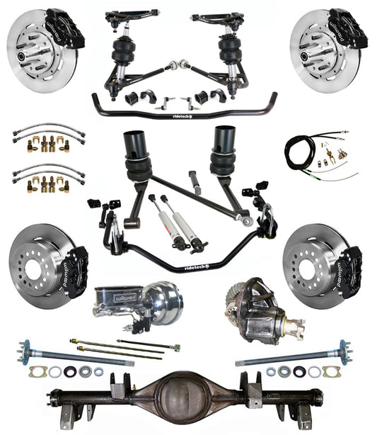 AIR RIDE SYSTEM,CURRIE REAR END,WILWOOD 12" BRAKES,BLACK,65-66 IMPALA,B-BODY