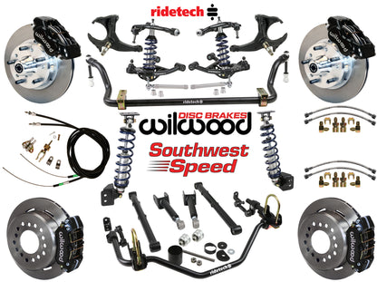 COILOVER SYSTEM,ARMS,BARS,WILWOOD 11" BRAKES,BLACK CALIPERS,78-88 GM G-BODY