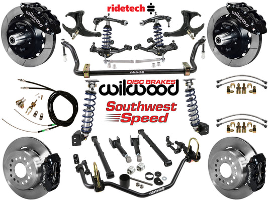 COILOVER SYSTEM,ARMS,BARS,WILWOOD 13"/12" BRAKES,BLACK CALIPERS,78-88 G-BODY