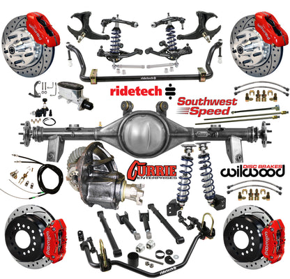COILOVER SYSTEM,CURRIE REAR END,WILWOOD 11" DRILLED,RED,78-88 GM G-BODY