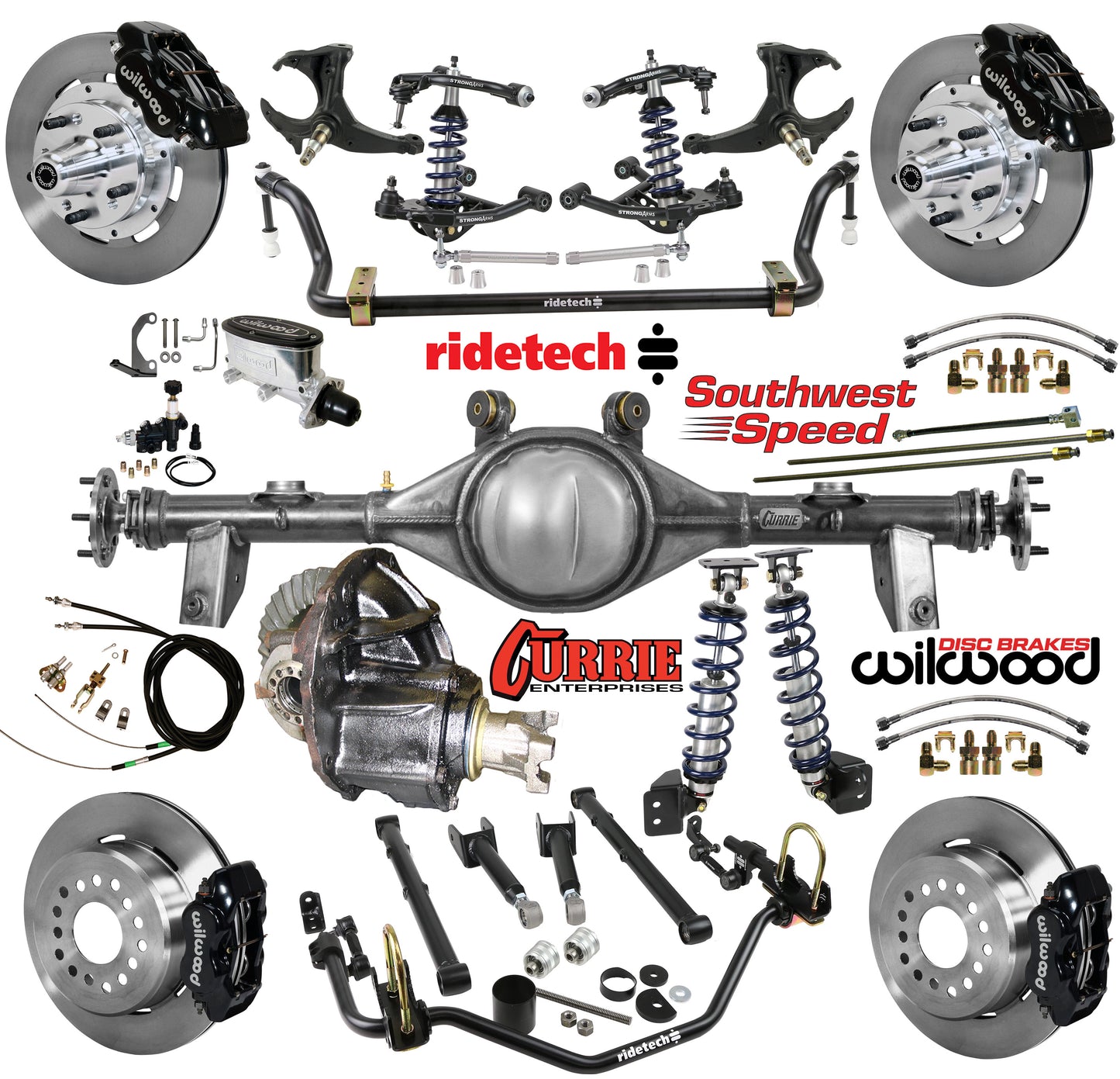 COILOVER SYSTEM,CURRIE REAR END,WILWOOD 12" BRAKES,BLACK,78-88 GM G-BODY