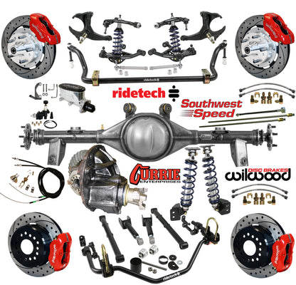 COILOVER SYSTEM,CURRIE REAR END,WILWOOD 12" DRILLED,RED,78-88 GM G-BODY