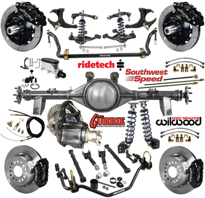 COILOVER SYSTEM,CURRIE REAR END,WILWOOD 13"/12" BRAKES,BLACK,78-88 G-BODY