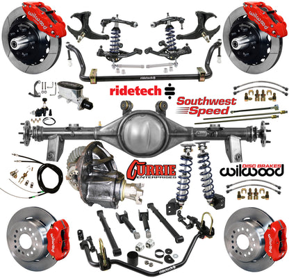 COILOVER SYSTEM,CURRIE REAR END,WILWOOD 13"/12" BRAKES,RED,78-88 G-BODY