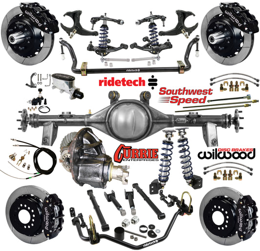 COILOVER SYSTEM,CURRIE REAR END,WILWOOD 13" BRAKES,BLACK,78-88 GM G-BODY
