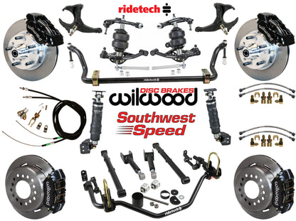 AIR RIDE SYSTEM,ARMS,BARS,WILWOOD 11" BRAKES,BLACK CALIPERS,78-88 GM G-BODY