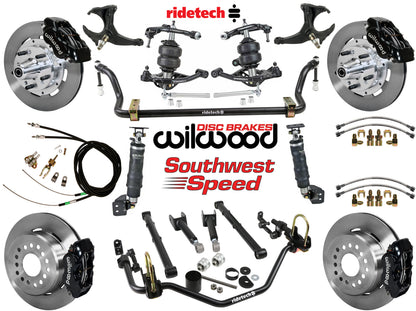 AIR RIDE SYSTEM,ARMS,BARS,WILWOOD 12" BRAKES,BLACK CALIPERS,78-88 GM G-BODY
