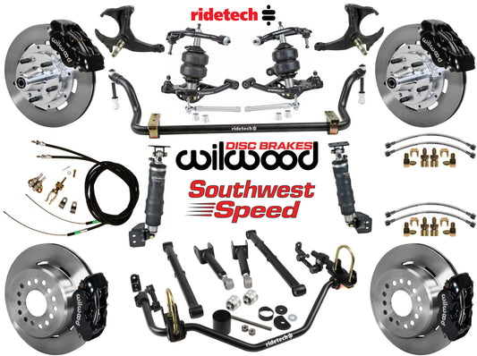 AIR RIDE SYSTEM,ARMS,BARS,WILWOOD 12" BRAKES,BLACK CALIPERS,78-88 GM G-BODY