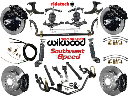 AIR RIDE SYSTEM,ARMS,BARS,WILWOOD 13"/12" BRAKES,BLACK CALIPERS,78-88 G-BODY
