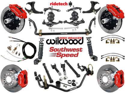 AIR RIDE SYSTEM,ARMS,BARS,WILWOOD 13"/12" BRAKES,RED CALIPERS,78-88 G-BODY