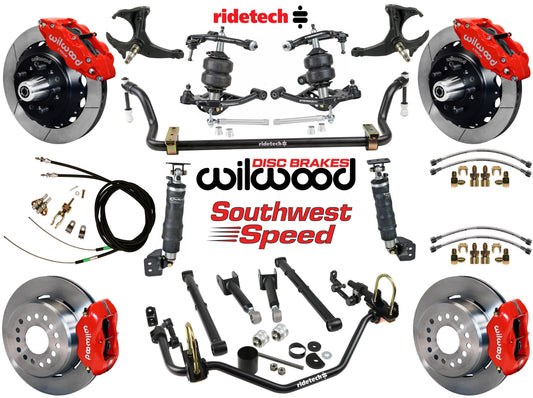 AIR RIDE SYSTEM,ARMS,BARS,WILWOOD 13"/12" BRAKES,RED CALIPERS,78-88 G-BODY