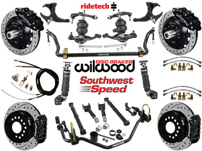 AIR RIDE SYSTEM,ARMS,BARS,WILWOOD 13"/12" DRILLED BRAKES,BLACK CALIPERS,78-88 G