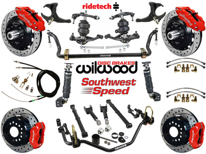 AIR RIDE SYSTEM,ARMS,BARS,WILWOOD 13"/12" DRILLED BRAKES,RED CALIPERS,78-88 G