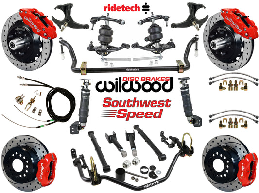 AIR RIDE SYSTEM,ARMS,BARS,WILWOOD 13"/12" DRILLED BRAKES,RED CALIPERS,78-88 G