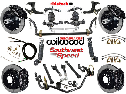 AIR RIDE SYSTEM,ARMS,BARS,WILWOOD 13" BRAKES,BLACK CALIPERS,78-88 GM G-BODY