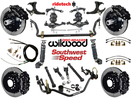 AIR RIDE SYSTEM,ARMS,BARS,WILWOOD 13" BRAKES,BLACK CALIPERS,78-88 GM G-BODY