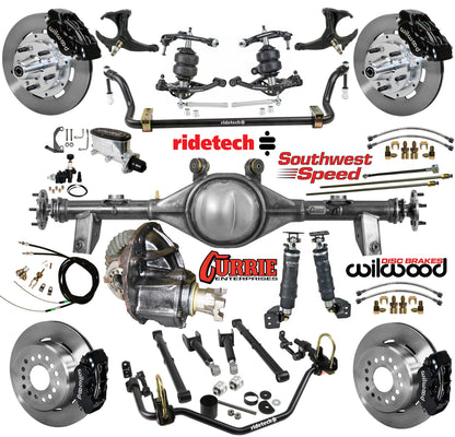 AIR RIDE SYSTEM,CURRIE REAR END,WILWOOD 12" BRAKES,BLACK,78-88 GM G-BODY