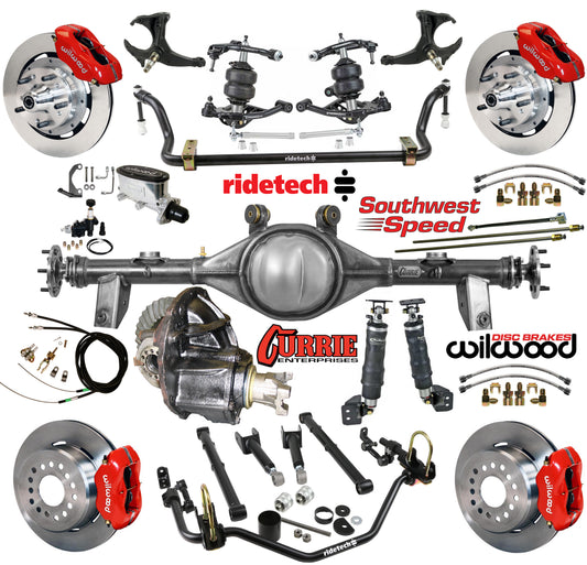 AIR RIDE SYSTEM,CURRIE REAR END,WILWOOD 12" BRAKES,RED,78-88 GM G-BODY