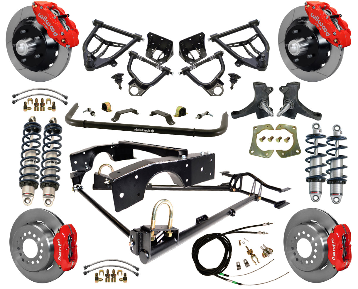 COILOVER & ARMS,WILWOOD 13/12" BRAKES,RED,63-70 C10