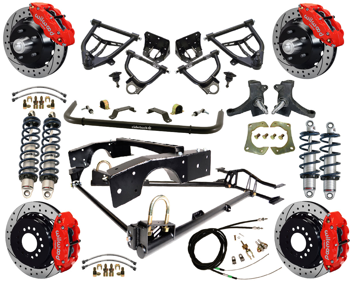 COILOVER & ARMS,WILWOOD 13" DRILLED,RED,63-70 C10