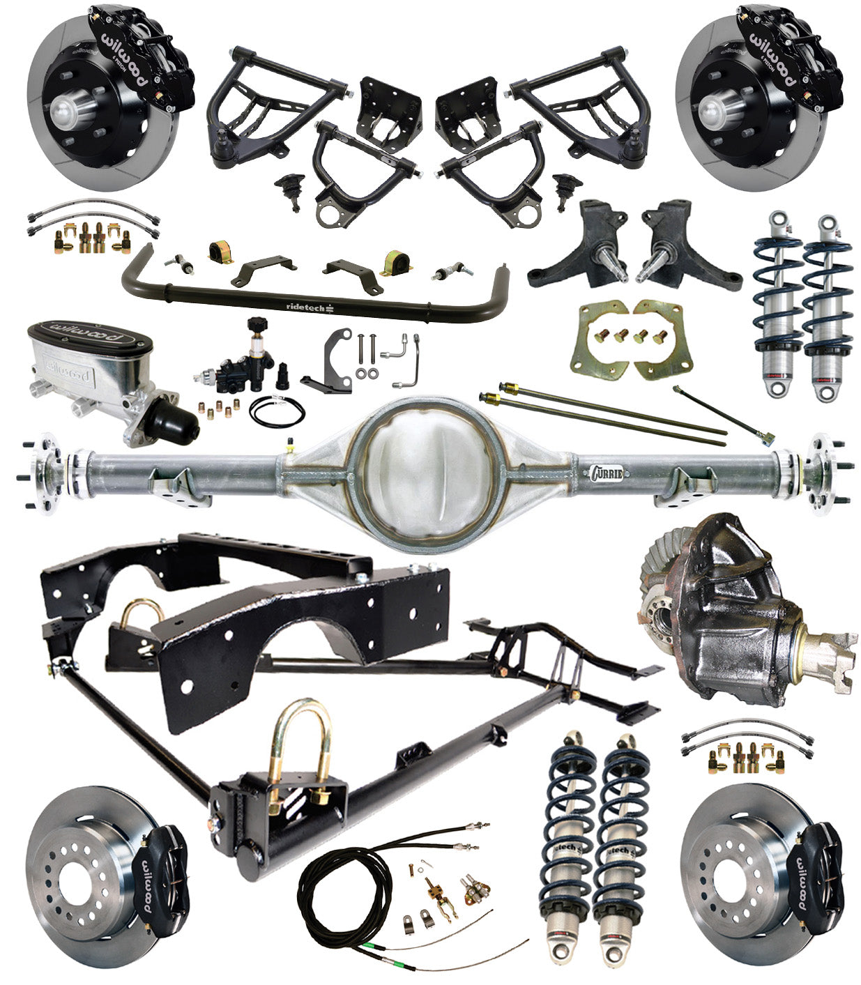 COILOVER,ARMS,CURRIE REAR,WILWOOD 13/12",BLACK,63-70 C10