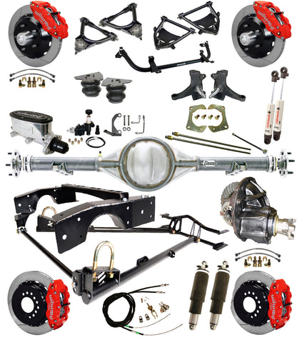 AIR RIDE SUSPENSION,CURRIE REAR,WILWOOD 13" BRAKES,RED,63-70 C10