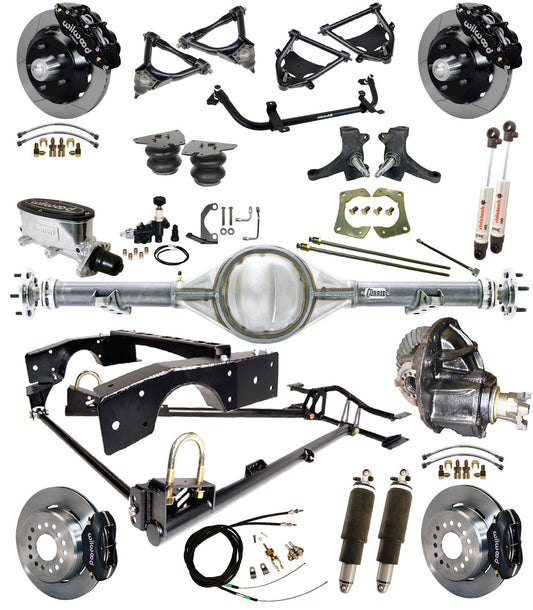 AIR RIDE SUSPENSION,CURRIE REAR,WILWOOD 13/12",BLACK,71-72 C10