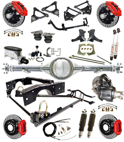 AIR RIDE SUSPENSION,CURRIE REAR,WILWOOD 13/12" DRILLED,RED,71-72 C10
