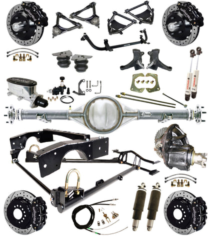 AIR RIDE SUSPENSION,CURRIE REAR,WILWOOD 13" DRILLED,BLACK,71-72 C10