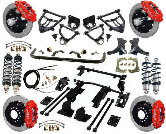 COILOVER & ARMS,WILWOOD 13" BRAKES,73-87,RED