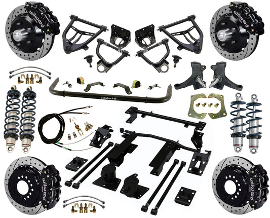 COILOVER & ARMS,WILWOOD 13" BRAKES,DRILLED,BLACK