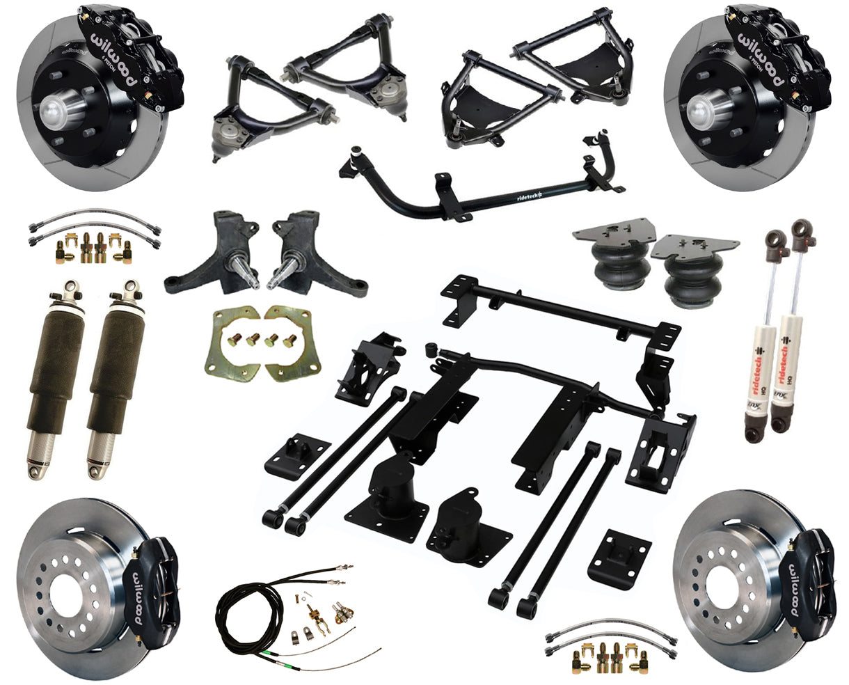 AIR RIDE SUSPENSION,WILWOOD 13/12" BRAKES,BLACK,73-87 C10