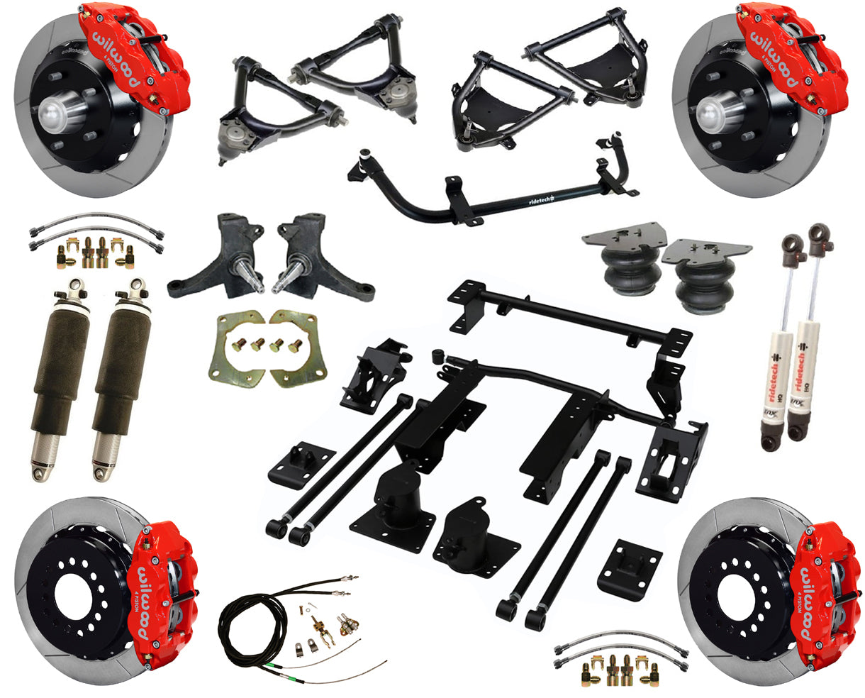 AIR RIDE SUSPENSION,WILWOOD 13" BRAKES,RED,73-87 C10
