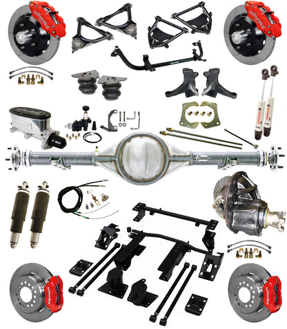 AIR RIDE SUSPENSION,CURRIE REAR,WILWOOD 13/12",RED,73-87 C10