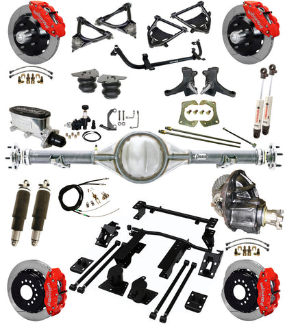 AIR RIDE SUSPENSION,CURRIE REAR,WILWOOD 13" BRAKES,RED,73-87 C10