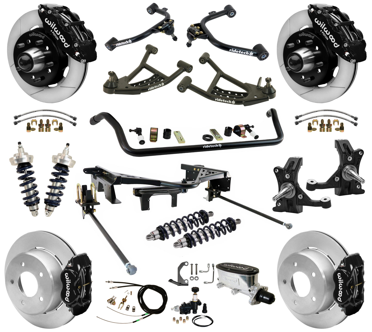 COILOVER SYSTEM,WILWOOD 12" BRAKES,BLACK,88-98 C1500 TRUCK