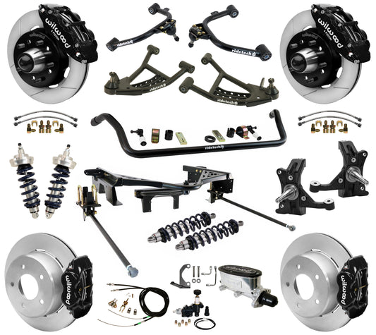COILOVER SYSTEM,WILWOOD 12" BRAKES,BLACK,88-98 C1500 TRUCK