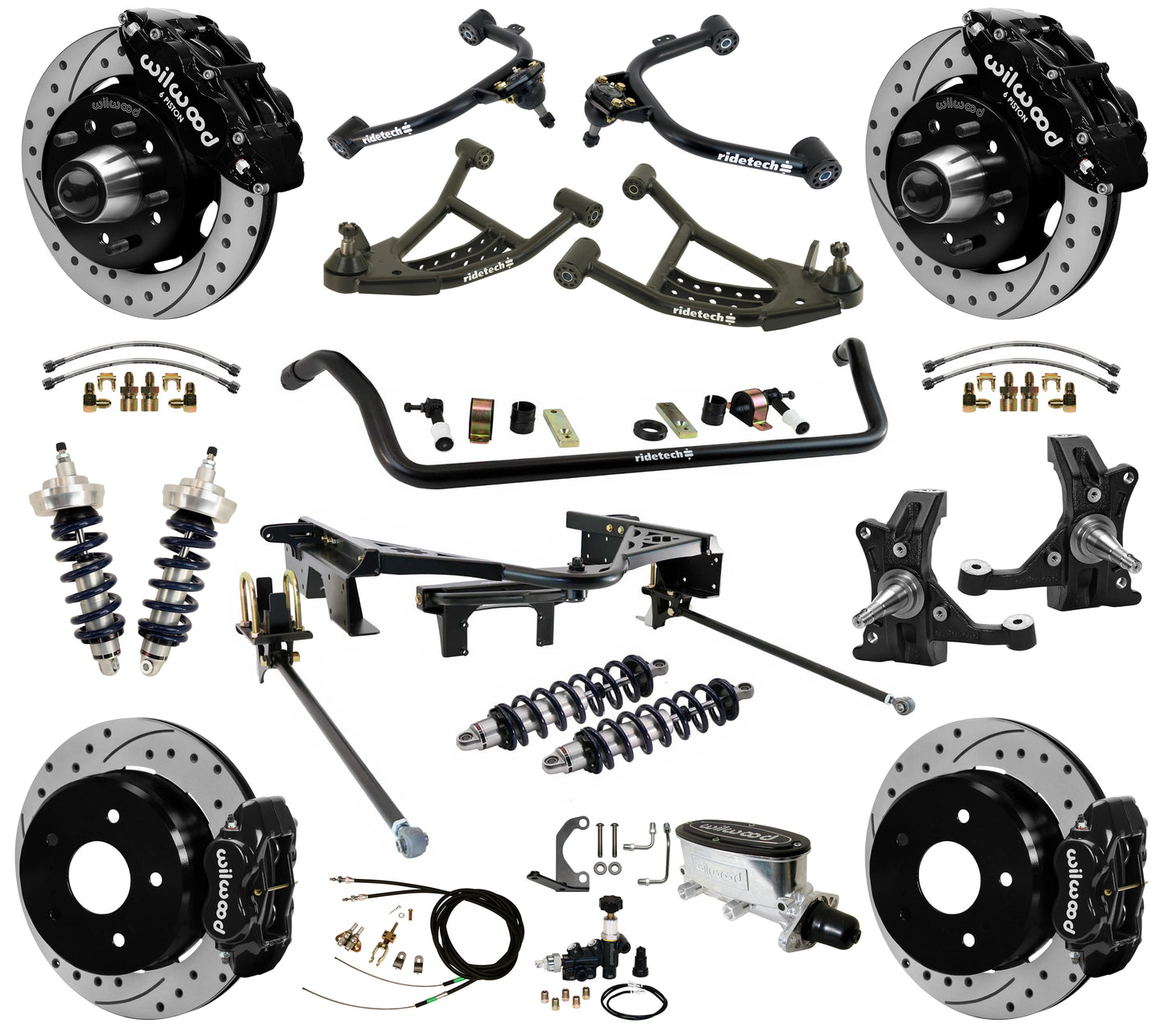 COILOVER SYSTEM,WILWOOD 12" DRILL,BLACK,88-98 C1500 TRUCK