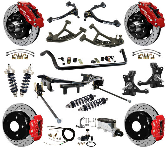 COILOVER SYSTEM,WILWOOD 12" DRILL,RED,88-98 C1500 TRUCK